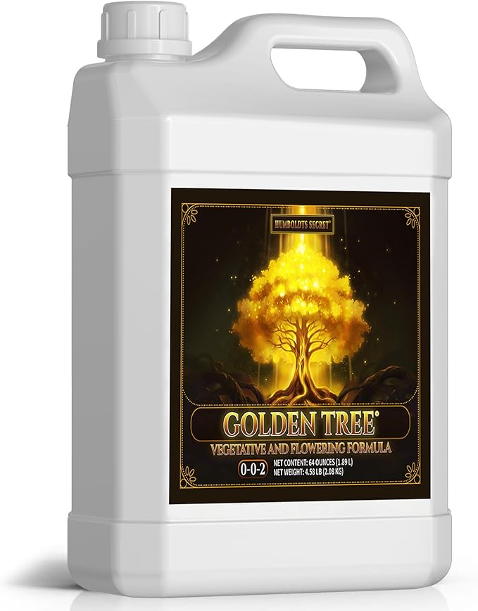 Humboldts Secret Golden Tree Liquid Plant Food | Enhances Growth Indoors or Outdoors | All-in-One Plant Nutrients for Vegetables, Trees, Flowers, Fruits, Roses, Lawns, Tomatoes | 64 Ounce