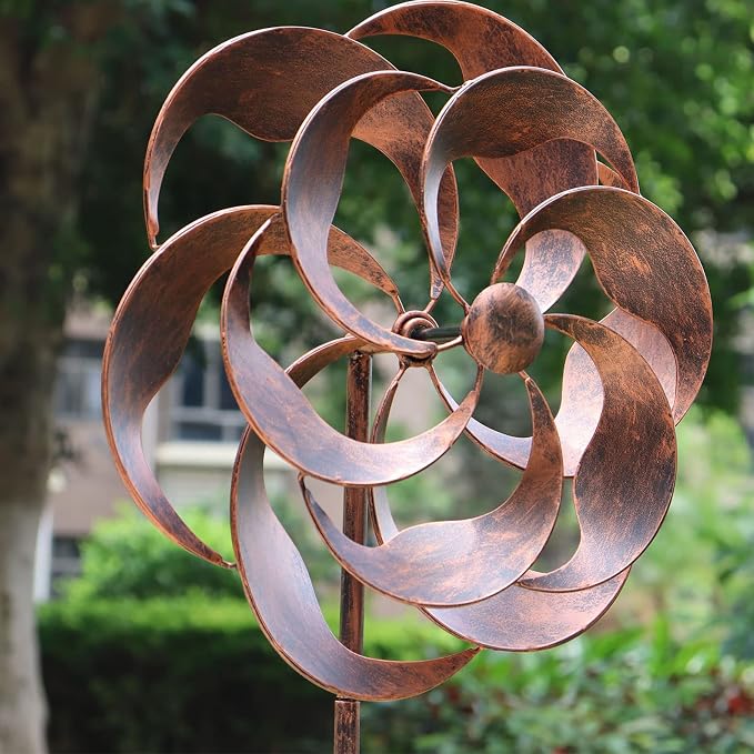360 Degrees Metal Swivel Wind Spinner Willow Leaves 70x20 Inches | Classical Design, For Patio Lawn Outdoor Yard Garden