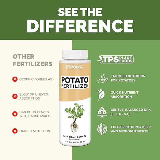 Potato Fertilizer – Liquid Plant Food for Bigger Tubers, Stronger Roots & Vigorous Plant Growth, 8 oz