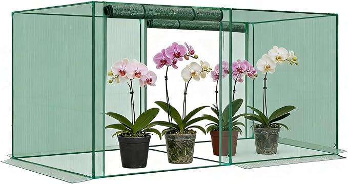 4 x 4 x 6 Ft Crop Cage for Garden Plants – Plant Protection Tent with Zippered Door, Raised Bed Cover & Sturdy Frame – Wind-Resistant Garden Bed Cover for Outdoor Vegetables & Flowers