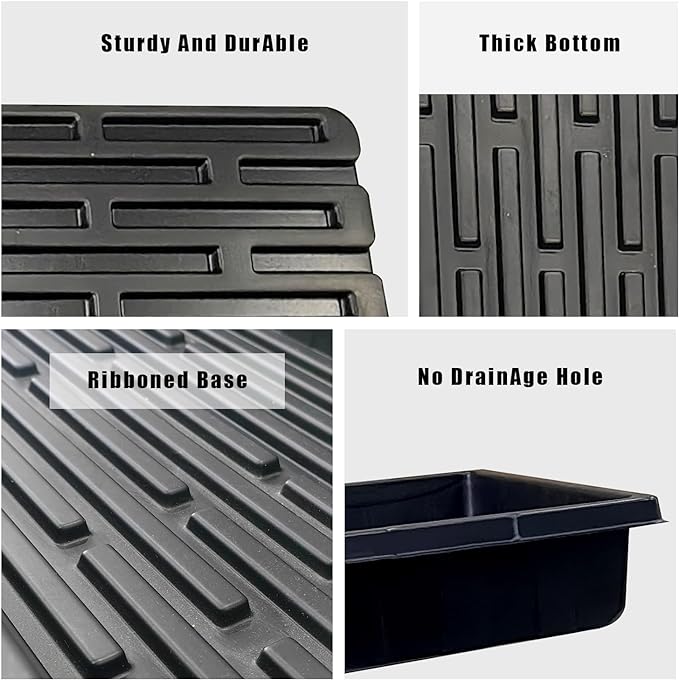RooTrimmer 20 Pack 1020 Trays, No Drain Holes, 20" x 10", Extra Thick Heavy Duty Seed Starting Trays -Reusable Propagation Flats for Microgreens, Seedlings, Plant Germination, Fodder and Transplant