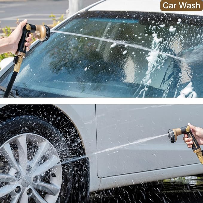 FANHAO Metal Hose Sprayer with 8 Spray Patterns+Heavy Duty Fireman's Hose Nozzle