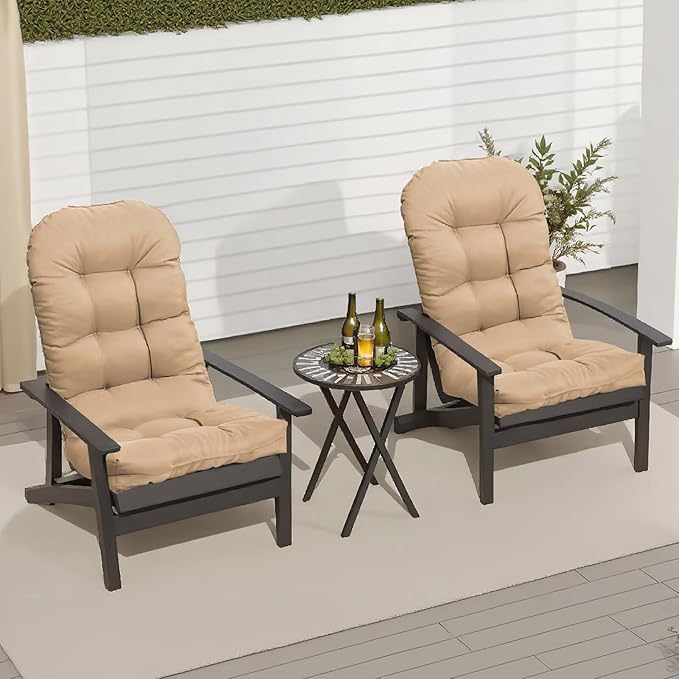 Adirondack Chair Cushion Set of 2, Thick Indoor/Outdoor Rocking Chair Cushion with High Elasticity PP Cotton, Fade-Resistant, 44'x19'x4