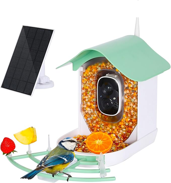 Bird Feeder with Camera, AI Identify Species, Smart Feeder Camera Bird Videos & Instant Notifications, Ideal Gift for Birds Lover