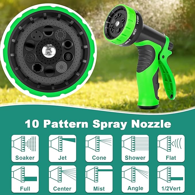 Expandable Garden Hose - 150 ft Expanding Water Garden Hoses, No Kink Lightweight Flexible Hose with 3/4" Solid Fittings and 4-Layer Latex Cores - 150ft Retractable Stretch Car Washing Pipes