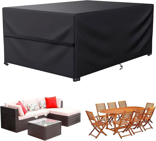 LCOGD Patio Furniture Cover ,Outdoor Furniture Covers Waterproof General Purpose, Outdoor Sofa Sets Covers Heavy Duty Windproof Anti-UV 126”Lx83”Wx30”H