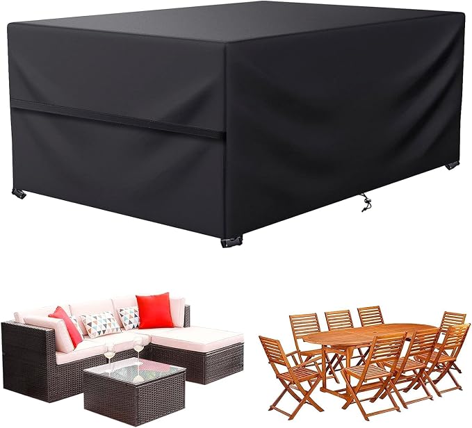 LCOGD Patio Furniture Cover ,Outdoor Furniture Covers Waterproof General Purpose, Outdoor Sofa Sets Covers Heavy Duty Windproof Anti-UV118”Lx79”Wx30”H