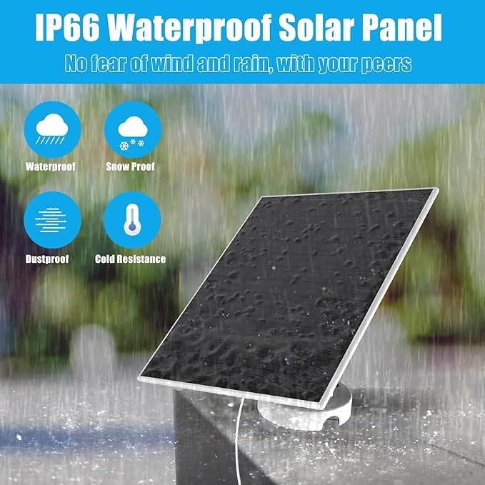 Solar Panel Compatible with Google Nest Camera Outdoor & Indoor (Battery Version), 6W Solar Power Charger for Google Nest Camera Solar Panel with Indicator Light 13ft Cable
