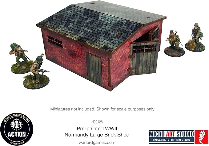 Micro Art Studio: WW2 Normandy Large Brick Shed HDF Prepainted Terrain
