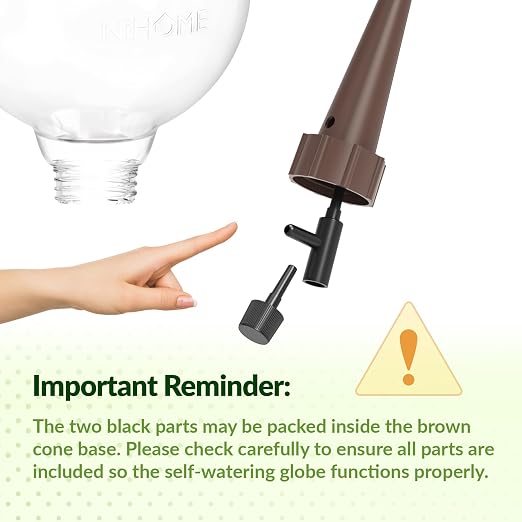 NiHome Plant Self-Watering Globes for Busy Individuals & Travelers, Long-Lasting Moisture Consistent Dripper Spike for Indoor Plants, Adjustable Flow Valve Easy to Refill & Maintain (2-Pack)