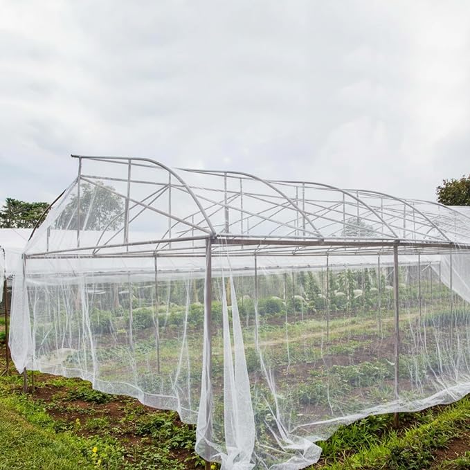 1 Pcs Garden Insect Netting for Raised Beds Extra Large Fruits Tree Netting Pest Barrier White Ultra Fine Mesh Row Bed Covers Net for Vegetable Fruit Protection from Insect Bird(12 x 33 Ft)