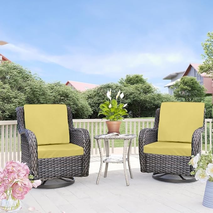 Patio Seat Cushion Covers,Washable Slip Covers Replacement,Waterproof Outdoor Furniture Chair Cushion Pillow Seat Cover for Couch,Garden,Sofa,Yellow,24"×22"×4"(4 Covers Only)