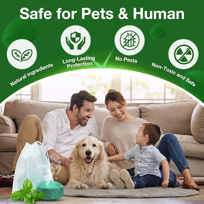 Mouse Rodent Repellent,25 Pack Peppermint Oil Mouse Traps for Rat Mice, Ant, Roach, Spider, Squirrel, Nature Mouse Deterrent for Indoor Outdoor Use, for Garden & Home, Family & Pet Safe 03