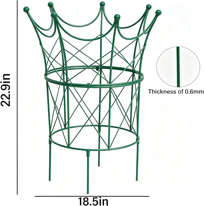 22.9" Peony Cage Sturdy Iron Plant Support for Peonies, Dahlias & Hydrangeas – Durable, Weather-Resistant Design Ideal for Outdoor Plants & Garden Decoration