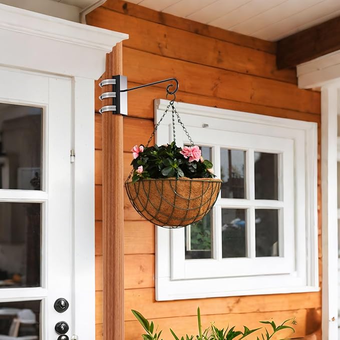 2 Pack Bird Feeder Hanger Hook, Pole Mounting Kits with Adjustable Clip Rings, Outdoor Hanging Bracket for Camping Lantern Rack, Tree Branch Hooks for Wild Bird House Holder (46-70mm/1.8" to 2.75")