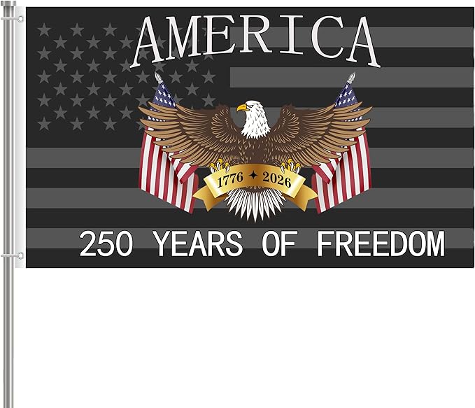 250 Anniversary USA Flag 3x5 Ft 2 Sided 3 Layers 250th Anniversary Flag We The People 1776-2026 250 Years Birthday Patriotic Decor for Outdoor Front Door Porch Wall (E)