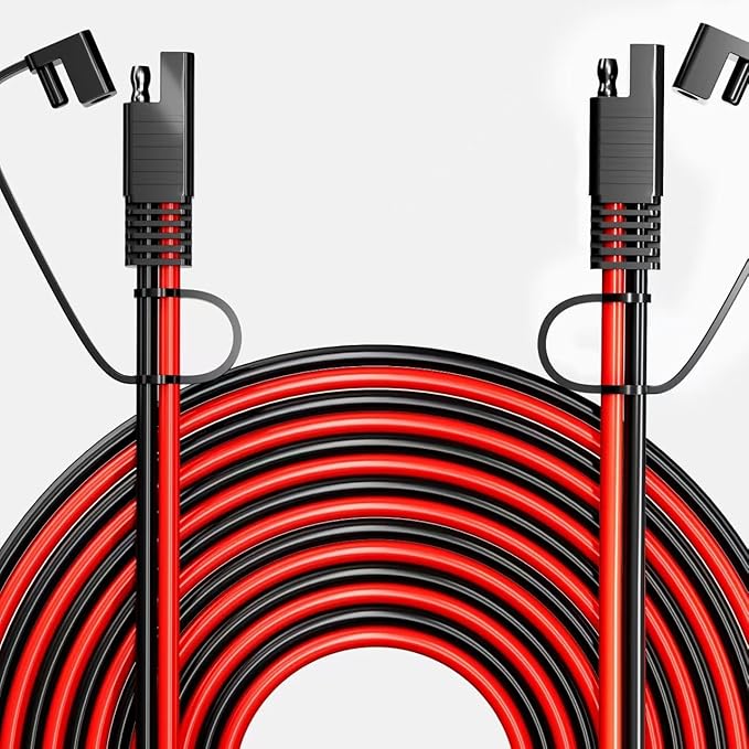 SAE Extension Cable 12AWG, SNLLMZI SAE to SAE Extension Cord DC Power Automotive Extension Cable for Solar Panels,Cars, RVs,Trucks,Boats, etc (20FT)