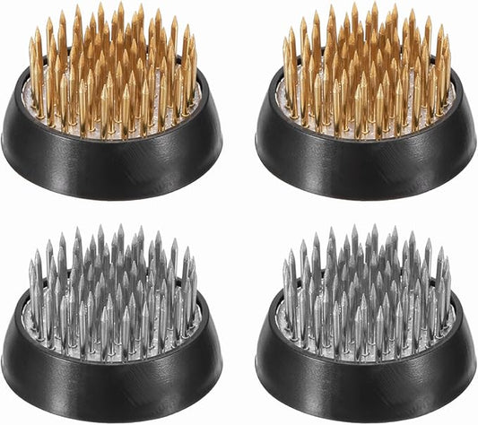 PATIKIL 4 Pcs Floral Frogs Kenzan, 1.3 Inch Round Brass Steel Flower Arrangement Holder, Arranger Pin Fixed Tool for Vase Centerpiece, Wedding, Home Decoration, Brass/Silver/Black