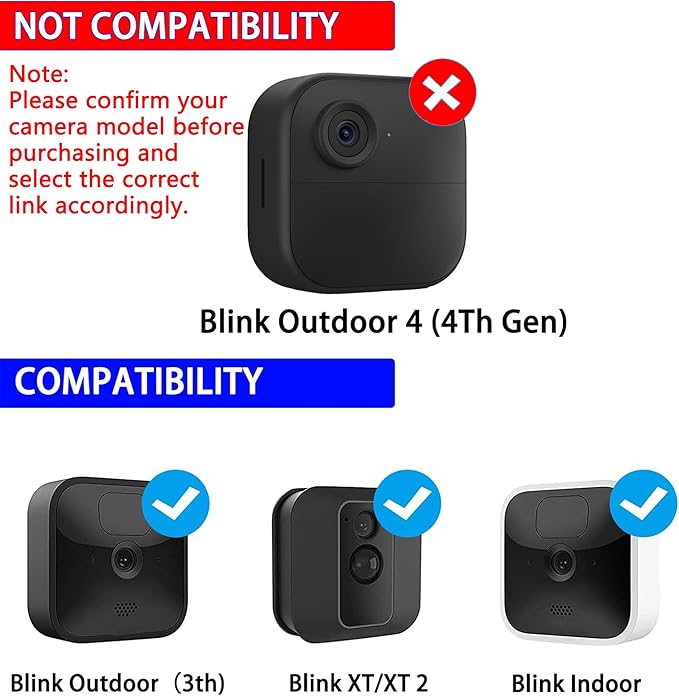 4W Solar Panel Charging Compatible with Blink Outdoor(3rd Gen)/xt xt2 Camera, with 13 ft Waterproof Charging Cable, IP65 Weatherproof, Includes Secure Wall Mount(2-Pack)