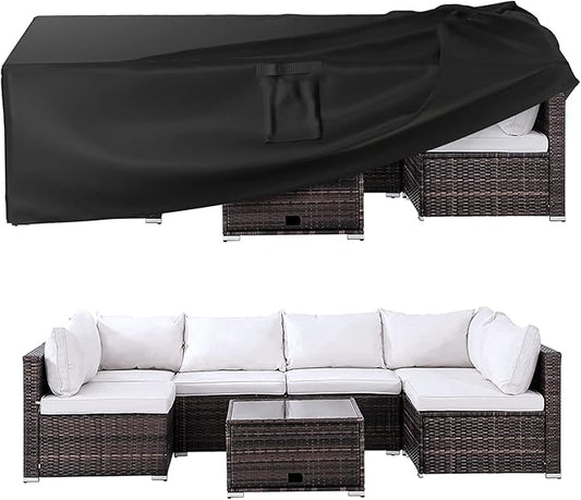 Ruimoy Patio Furniture Covers, Outdoor Furniture Cover Waterproof, General Purpose, Outside Table and Chair Covers, Heavy Duty 600D (98 Inch L x 78 Inch W x 32 Inch H)