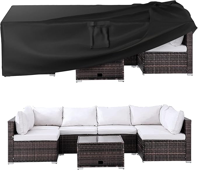 Patio Furniture Covers, Outdoor Furniture Cover Waterproof, General Purpose, Outside Table and Chair Covers, Heavy Duty 600D (138 Inch L x 85.8 Inch W x 31.9 Inch H)