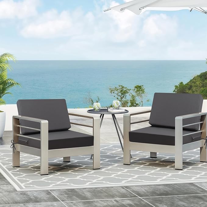 idee-home Outdoor Chair Cushions for Patio Furniture, Outdoor Seat Cushion | Waterproof Couch Hampton Bay Deep Seat Replacement Chair Cushions for Garden Backyard Deck 28.5 x 28.5