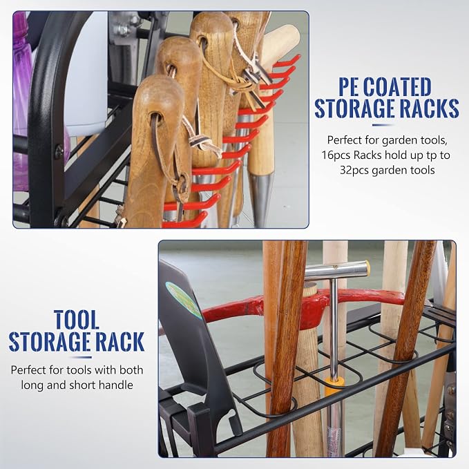 Mythinglogic Garden Alloy Steel Tool Organizer for Garage, Garage Bike Rack Storage Organizer