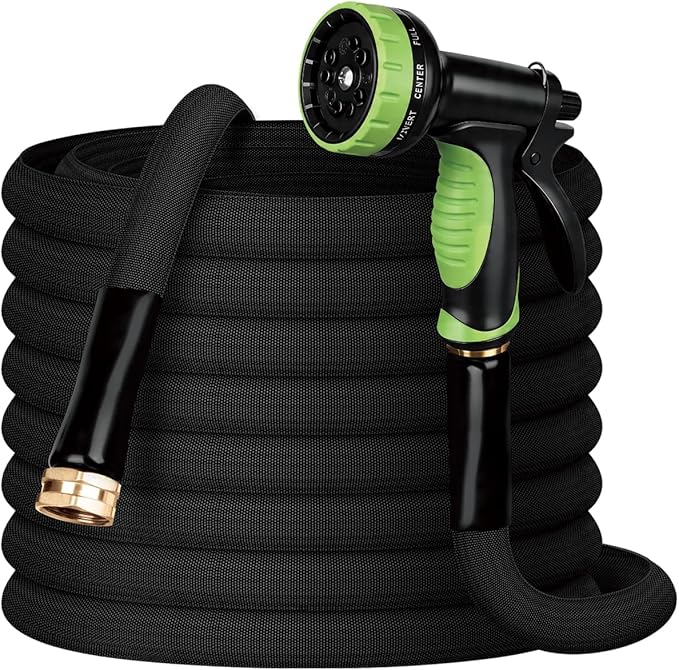 Garden Hose 25FT, NON-EXPANDABLE Flexible Water Hose, Lightweight, Kink-Free, High-pressure Hose Male to Female Fittings for Watering Plants, Washing Cars, Cleaning Patios and Bathing Pets.