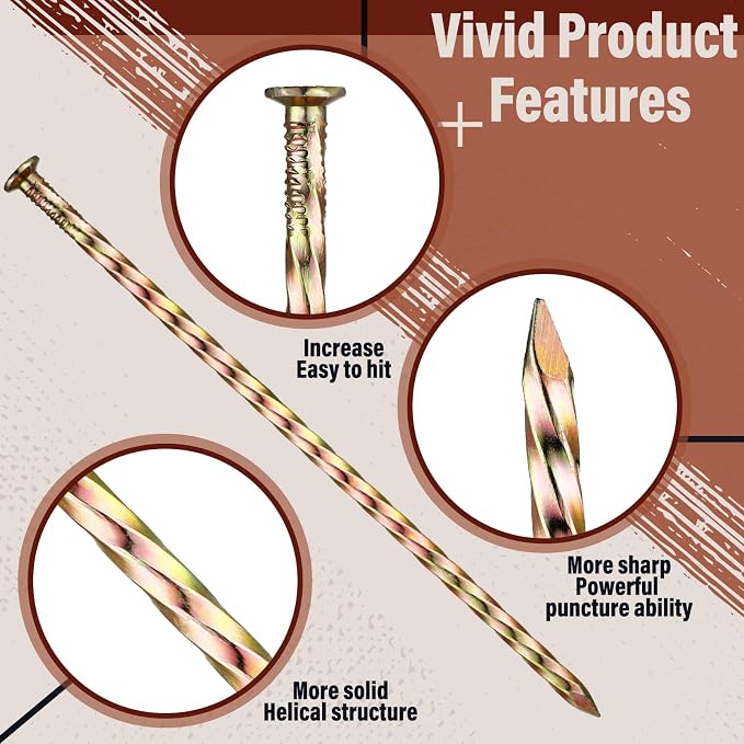 Sadnyy 100 Pcs Artificial Turf Stakes Nails Metal Landscape Edging Stakes Galvanized Spiral Garden Ground Spikes Lawn for Outdoor Tent Grass Paver Carpentry Weed Barrier(6 Inch)