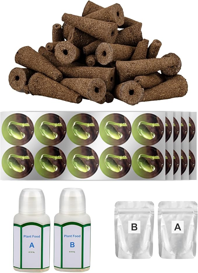 164pcs Hydroponics Seed Pod Kit: 80 Grow Sponges, 80 Pod Labels, 4 A&B Plant Food - Grow Anything Kit for Indoor Garden,Compatible with Hydroponics Growing System from All Brands(164pcs)