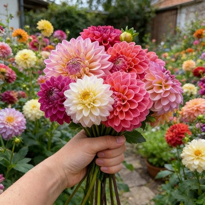 Carpet 400+ Mixed Dahlia Seeds for Planting, Colorful Perennial Heirloom Dahlia pinnata, Long Blooming Cut Flowers for Garden Beds, Borders and Containers