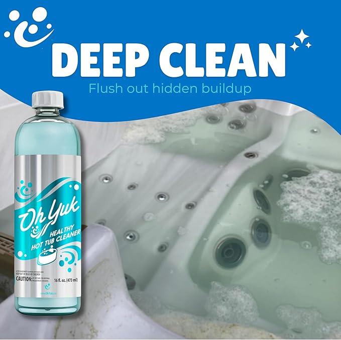 Oh Yuk Healthy Hot Tub Cleaner, Hot Tub Cleaner for Indoor and Outdoor Hot Tubs and Spas - 16 Ounces