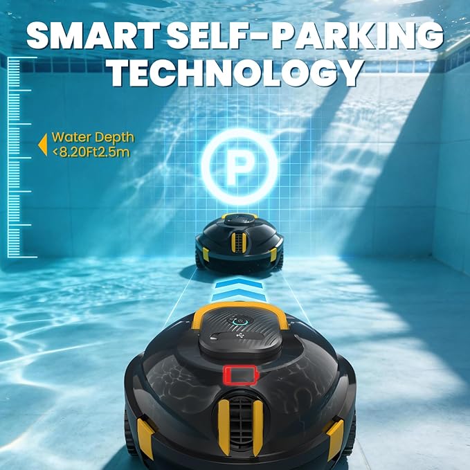 Y20 Cordless Robotic Pool Cleaner, Automatic Pool Vacuum for Above Ground & Inground Pool, 120 Min Runtime, Auto-Parking, Lightweight, Powerful Robot up to 1100 sq.ft