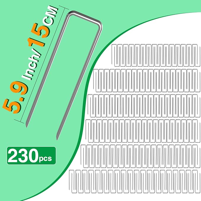 Bonviee 150FT Landscape Edging Kit, 1.5” No-Dig Garden Edging Border with 230 Stainless Steel Stakes, 3 x 50FT Flexible Lawn Edging for Flower Beds, Yard, Tree Rings & Landscaping