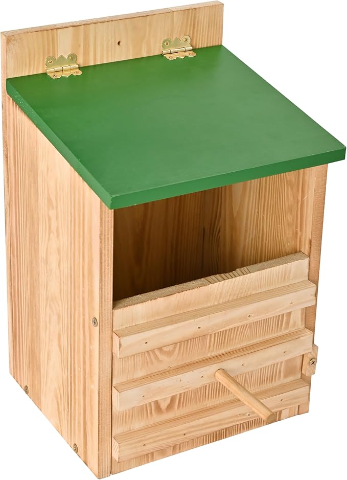 Owl House Owl Box with Bird Stand Design, Owl Nesting Box, Barn, Screech Houses Cedar with Shavings for Outside Wildlife Lovers,Cozy House for Lovely Birds - Easy Assembly Required
