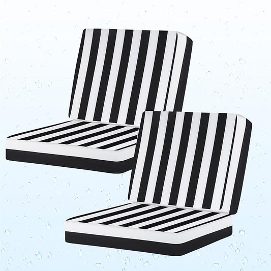 Deep Seat Patio Cushions Set of 2, 24x24 Inch Waterproof & Fade Resistant Outdoor Chair Cushions, Thick Padded Replacement Sofa Cushions for Garden Yard Furniture