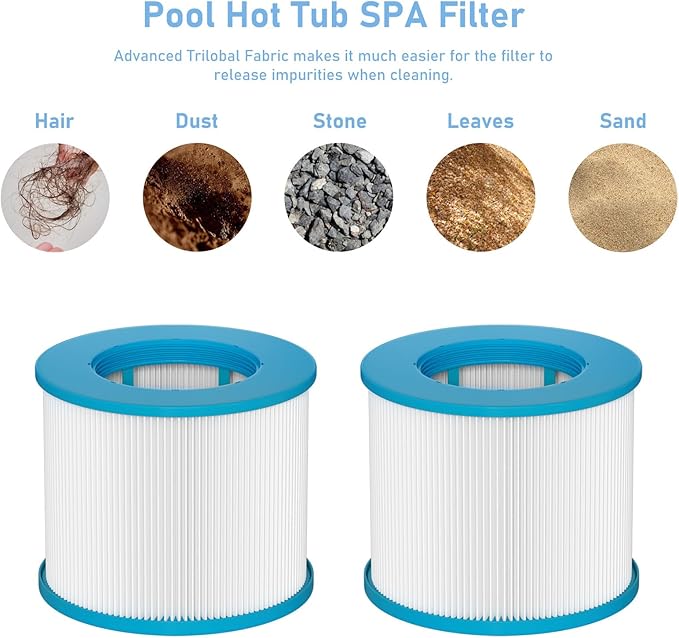 Hot Tub Filter Replacement Cartridges Compatible with All RELXTIME Hot Tub, ALEKO Hot Tub, Wejoy Hot Tub Aquaspa, Spa Filters for Hot Tub Screw On, Pack of 10