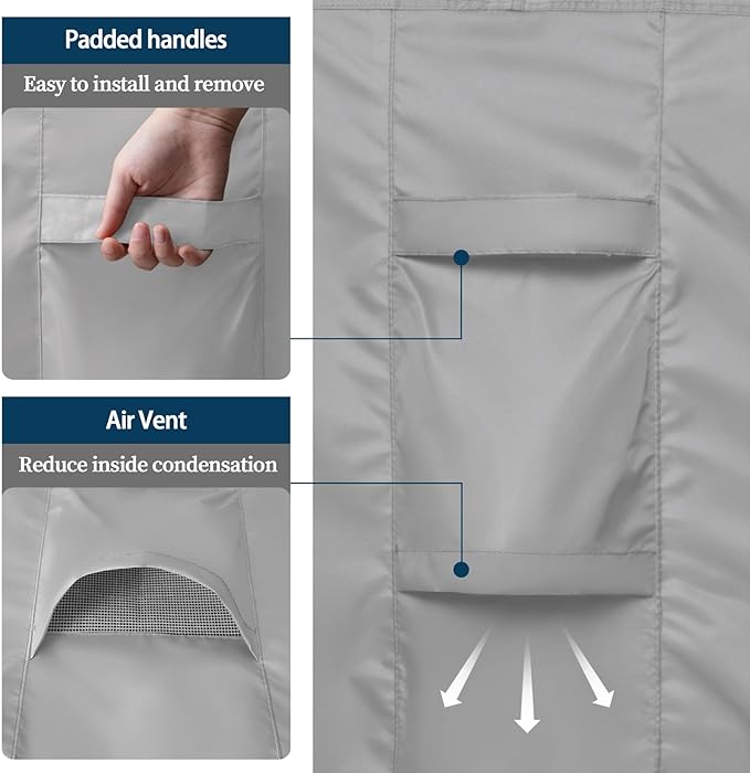Easy-Going Rectangle Patio Furniture Cover Waterproof Outdoor Dining Table and Chair Cover Anti-UV Outside Sectional Sofa Set Covers (74"L x 47"W x 28"H, Grey)
