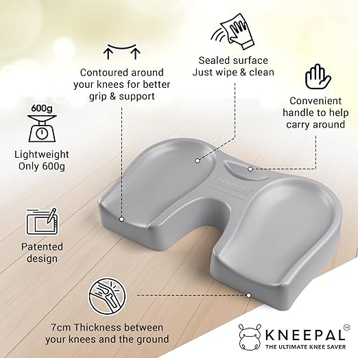 Extra Thick Garden Kneeler Pad for Gardening Baby Bath Kneeling Cushion Heavy Duty Multifunctional Knee Safety Memory Foam Mat for Mechanic Work and Any Household DIY Chores - Lt. Grey