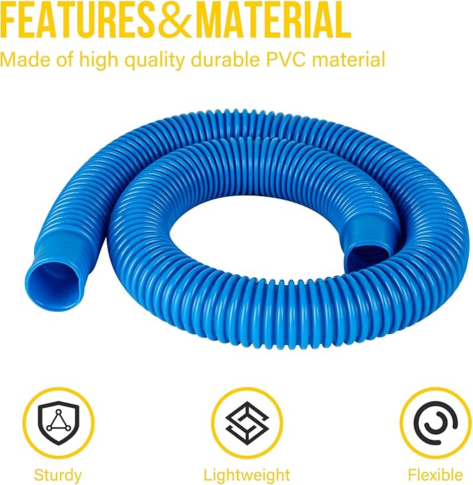 Pool Hose for Above Ground Pools, 3 PACK 1.25" Pool Filter Hoses Accessory Pool Pump Replacement 41 Inch Long with Clamps