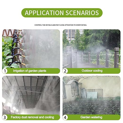 New drip Irrigation kit, Automatic Garden Watering System, Quick Connector and 360-degree Bending Dropper atomizing Copper Nozzle, Garden Plant Lawn Courtyard Watering System. (165FT)