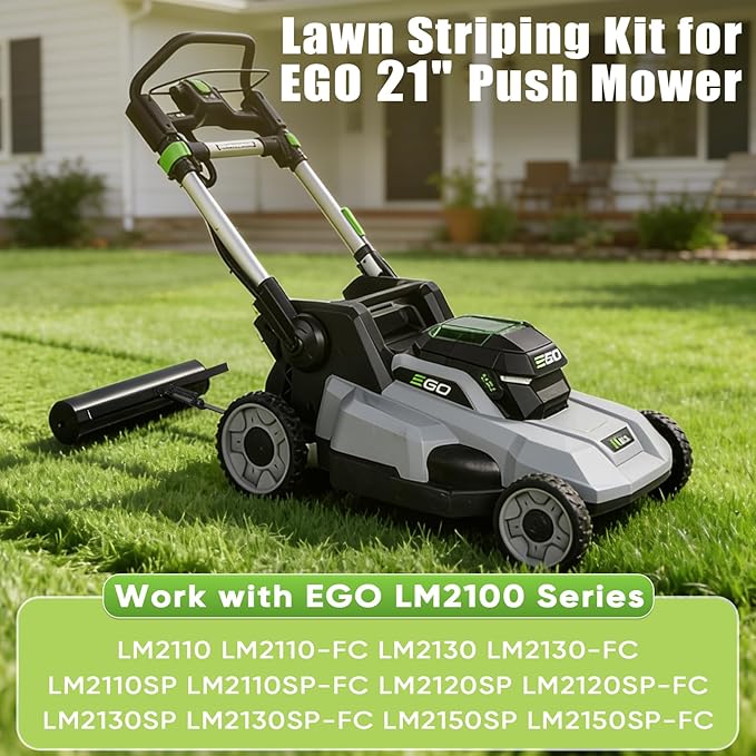 Lawn Striping Kit for EGO 21" Walk Behind Mowers, Lawn Striping System Compatible with LM2100 Series, 16" Heavy Duty Steel Roller for Garden Professional Grass Stripes (Black)