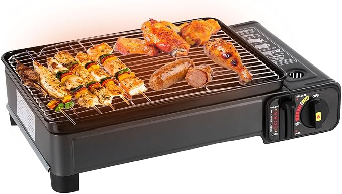 Propane Grill Portable,Portable Gas Grill Butane Stove (BLACK)