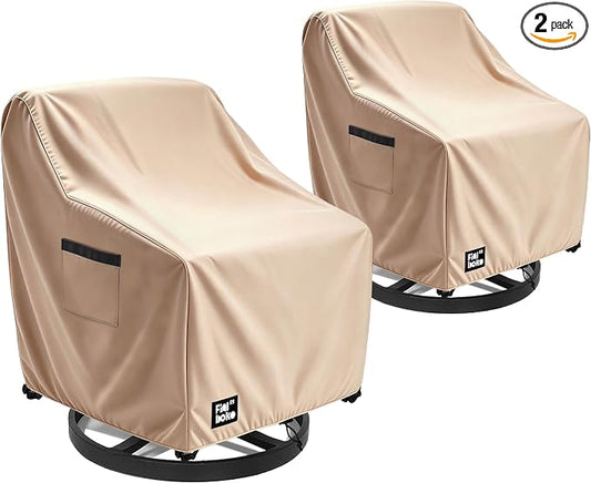 Patio Chair Covers 2 Pack,33Wx35Dx36H inches Outdoor Chair Covers,100% Waterproof Heavy Duty Outdoor Furniture Covers Waterproof,Light Brown Minimalism Style Patio Furniture Cover