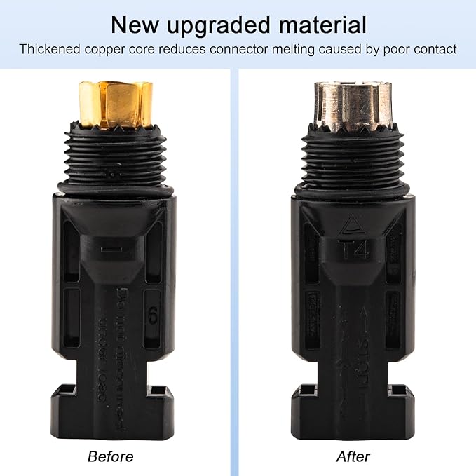 10A Solar Fuse Holder Inline with Male and Female Connector for Solar Panel and Solar Controller, Waterproof Solar Fuse Connector, Solar Surge Protection Device 5pcs