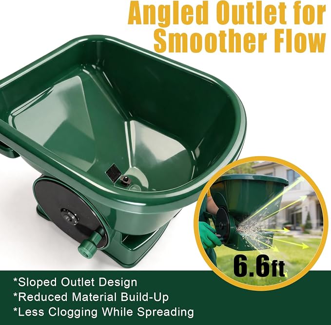 Hand Crank Seed Spreader, 3L Lawn & Fertilizer Spreader