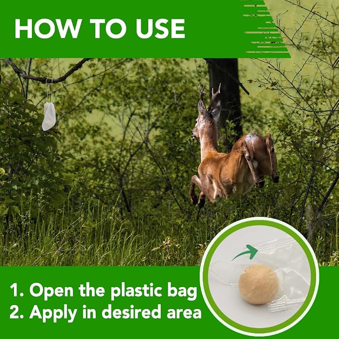 Deer Repellent for Plants, Rabbit Repellent for Garden, Deer and Rabbit Repellent Outdoor, Bunny Repellent, Keep Deer Away from Your Garden/Yard, 90 Days Protection, 12 Packs