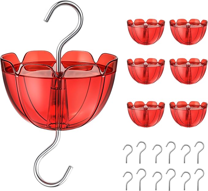 6-Pack Hummingbird Feeder Ant Guard-Large Ant Moat for Hummingbird Feeders, Outdoor Ant-Proof Handing Feeders Accessories,Twist & Clean Ant Guard,6 Ant Motes for Healthy Birds with Level Window(6 Set)