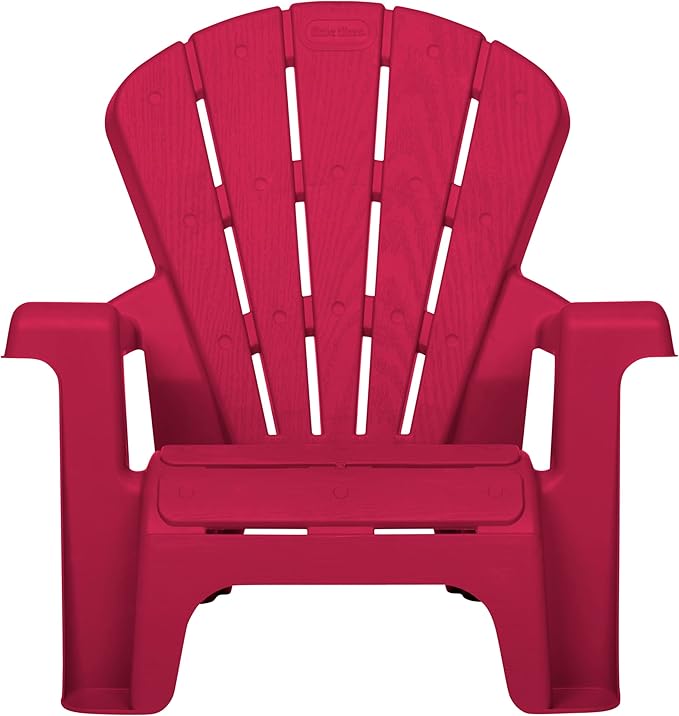 Little Tikes Kids Garden Chair 4 Pack in Red, Outdoor Toddler Activity Adirondack Chairs for Picnic, Garden, Patio, Backyard & Beach, Outdoor Chair Set