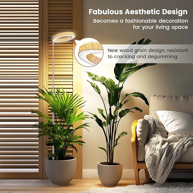 Kullsinss Grow Light, Full Spectrum LED Plant Lighs for Indoor Growing with 6/12/16H Timer, 3 Color Modes, 5 Brightness, 10"-60" Height Adjustable Plant Grow Lamp for Tall Indoor Plants (3 Pack)